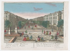 Gezicht op een promenade te Marseille door Georg Balthasar Probst
