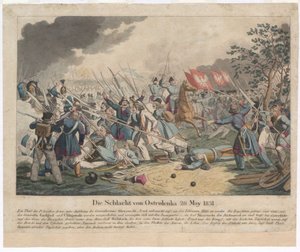 De Slag bij Ostroleka op 26 mei 1831 door Georg Benedikt Wunder