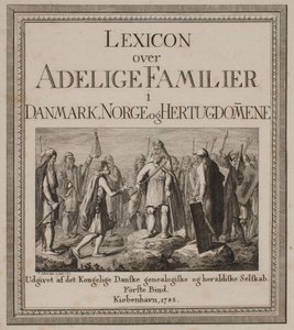 Titelblad voor "Lexicon over adellijke families in Denemarken, Noorwegen en de Hertogdommen"