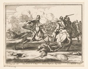 Ruitergevecht tegen Ottomanen door Georg Conrad Bodenehr