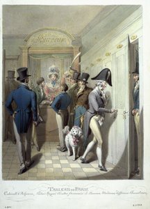 Het kantoor van het Théâtre Français, uit Tableau de Paris door Georg Emanuel Opitz