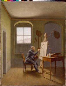 Caspar David Friedrich in zijn atelier