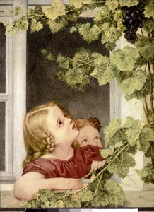 Kind bij het raam. ca. 1843. (olieverf op doek)