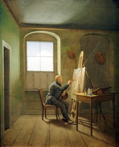 Duits: Caspar David Friedrich in zijn atelier Caspar David Friedrich in zijn atelier (1811) door Georg Friedrich Kersting