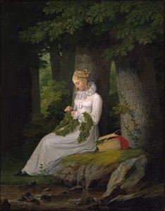 Duits: Die Kranzwinderin De kransmaker door Georg Friedrich Kersting