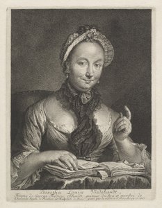 Dorothée Louise Viedebandt (de vrouw van de kunstenaar) door Georg Friedrich Schmidt