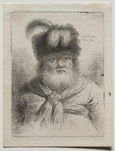 Oude Man met een Bontmuts door Georg Friedrich Schmidt
