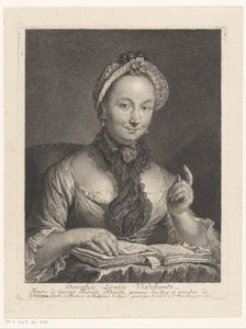 Portret van Dorothée Louise Viedebandt, vrouw van de kunstenaar Georg Friedrich Schmidt door Georg Friedrich Schmidt