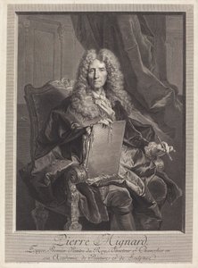 Pierre Mignard door Georg Friedrich Schmidt after Hyacinthe Rigaud