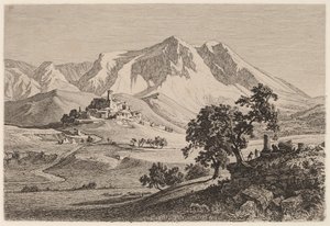 Veduta di Albe e Monte Velino negli Abruzzi door Georg Heinrich Busse