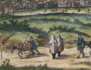 BRAUN, George (1541-1622). ORTELIUS, Abraham (1527-1598). HOGENBERG, Franz (1535-1590). Civitatis Orbis Terrarum (Theatrum orbis terrarum). 1572-1617. Granada (1572). Linker detail. Deel I. Ets. SPANJE. CASTILIË EN LEÓN. Salamanca. Universiteit van Salaman door Georg Hogenberg Franz (1535 90) & Ortelius Abraham (1527 98) Braun