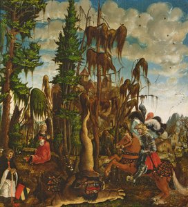 St. George redt de prinses van de draak, 1520 door Georg Lemberger