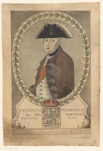 Portret van Frederik Willem II, koning van Pruisen door Georg Mathäus Probst