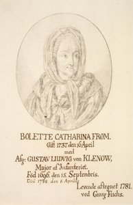 Portret van Bolette Catharina From door Georg Mathias Fuchs