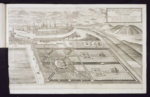 De nieuwe tuinen bij Cremsier, de residentie van de prins-bisschop, gepubliceerd ca. 1700