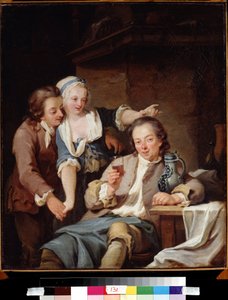 Een bedrogen echtgenoot (wijn en liefde) door Georg Melchior Kraus