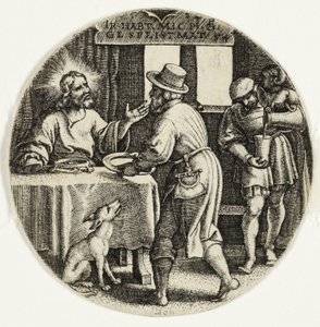 De Hongerigen Voeden, uit De Zeven Werken van Barmhartigheid door Georg Pencz