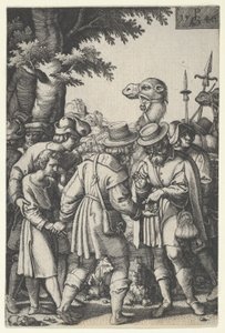 Jozef verkocht aan de kooplieden, uit Het verhaal van Jozef, 1546 door Georg Pencz