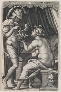 Medea en Jason door Georg Pencz