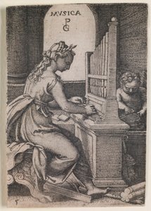 Musica, uit de serie De Vrije Kunsten door Georg Pencz