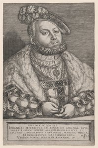Portret van Johann Friedrich de Grootmoedige, keurvorst van Saksen door Georg Pencz