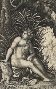 Procris en Cephalus, 1539 door Georg Pencz