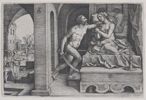 Tarquinius verkracht Lucretia, uit Scènes uit de Romeinse geschiedenis