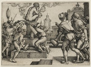 De Gestrafte Courtisane, uit Het Verhaal van de Tovenaar Virgil door Georg Pencz