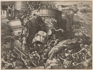 Het beleg van Carthago, 1539 door Georg Pencz