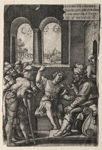 Het verhaal van Jozef: Jozef vertelt zijn dromen aan zijn vader, 1544 door Georg Pencz