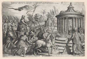 De triomf van kuisheid op liefde, uit de Triomfen van Petrarca