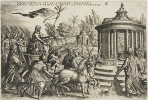 De Triomf van Kuisheid, plaat twee uit De Triomfen van Petrarca door Georg Pencz