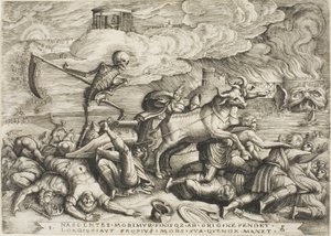 De Triomf van de Dood, plaat vijf uit De Triomfen van Petrarca door Georg Pencz