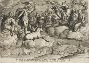De Triomf van de Eeuwigheid, plaat zes uit De Triomfen van Petrarca door Georg Pencz
