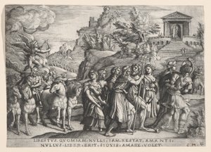 De Triomf van de Liefde, uit De Triomf van Petrarca door Georg Pencz