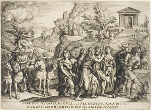 De Triomf van de Liefde, plaat één uit De Triomfen van Petrarca