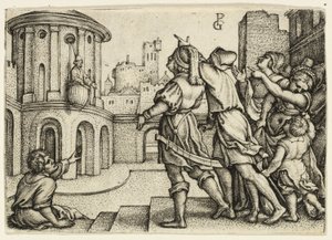 Virgil de Tovenaar in de Mand door Georg Pencz