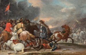 Paardengevecht door Georg Philipp Rugendas
