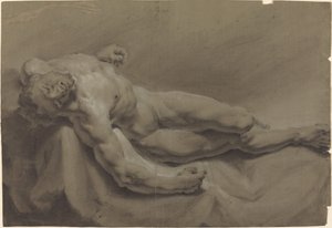Een Liggende Mannelijke Naakt door Georg Raphael Donner