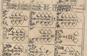 Blad met Speelkaarten door Georg Schachomair