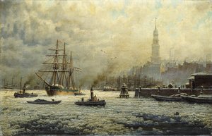 De Haven van Hamburg, 1893 door Georg Schmitz