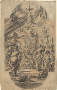 De disputatie van Sint-Catharina van Alexandrië door Georg Wilhelm Neunhertz