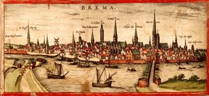 Bremen door Georg and Hogenberg Franz (1535 90) Braun