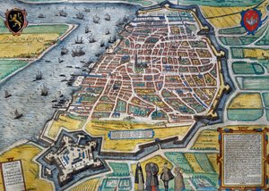Stad Antwerpen door Georg Braun and Hogenberg Franz