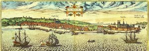 Elsinore, Denemarken door Georg and Hogenberg Franz (1535 90) Braun