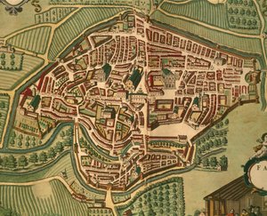 Fabriano uit Civitates Orbis Terrarum door Georg Braun door Georg Braun and Hogenberg Franz