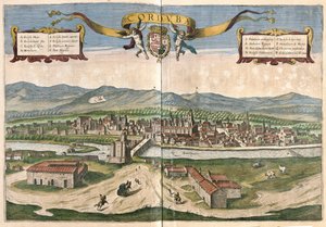 Fontainebleau, Frankrijk (gravure) door Georg Braun and Hogenberg Franz