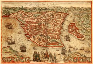 Istanbul door Georg and Hogenberg Franz (1535 90) Braun