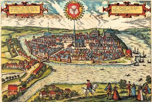Kiel, Duitsland door Georg and Hogenberg Franz (1535 90) Braun