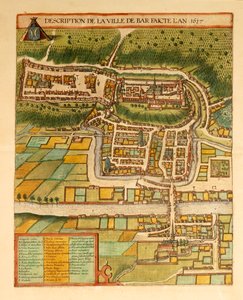 Kaart van Bar-Le-Duc uit Civitates Orbis Terrarum door Georg Braun and Hogenberg Franz